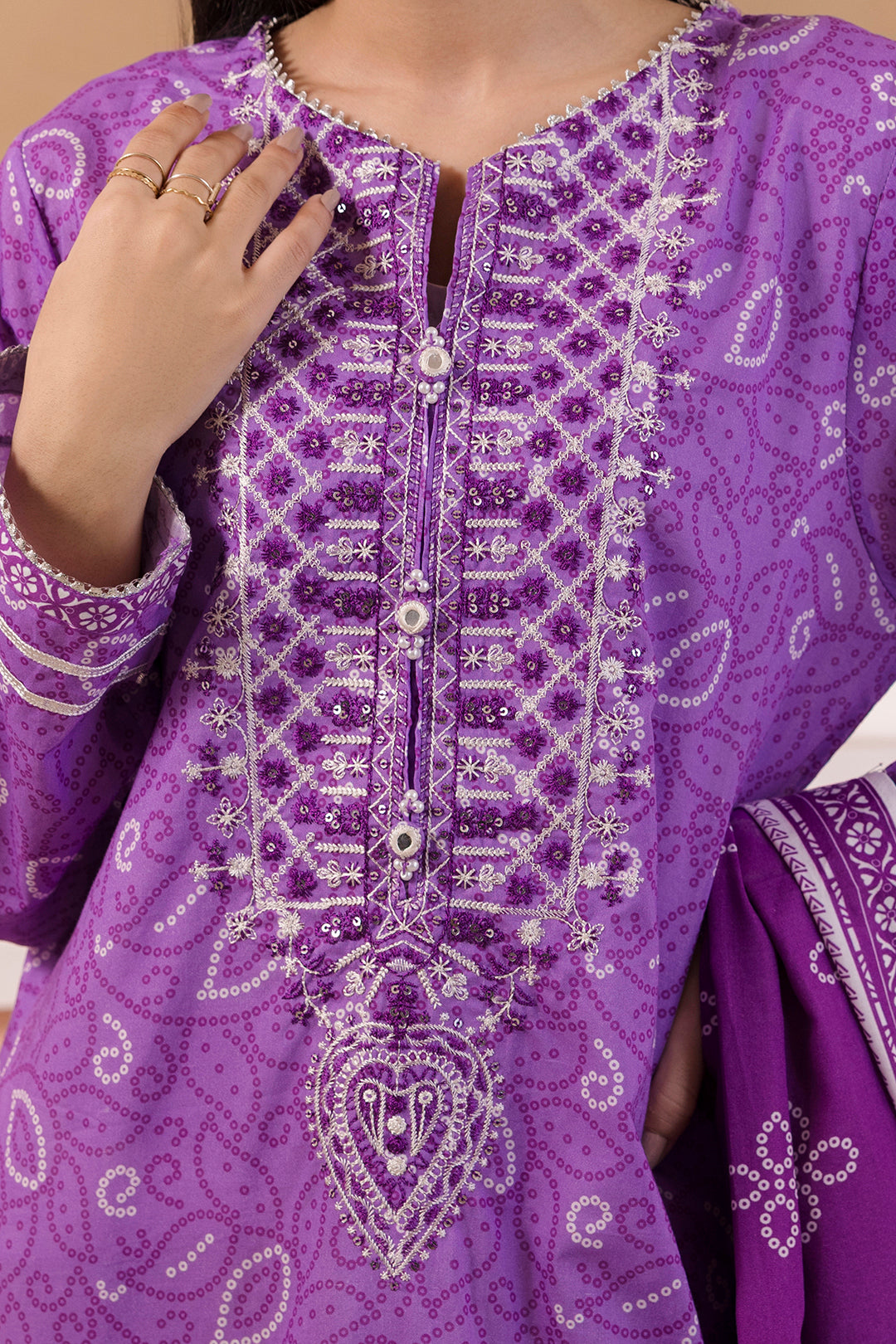 Embroidered Kurta Dupatta - 3212