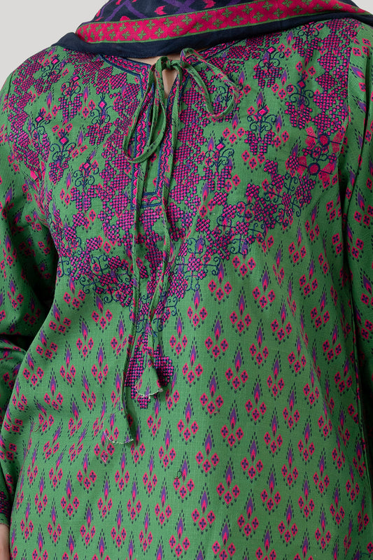 Embroidered Kurta Dupatta - 3213