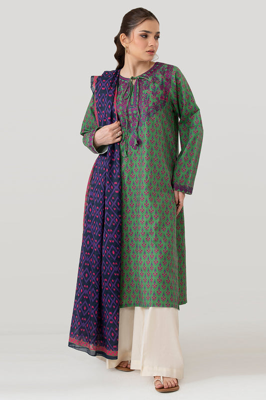 Embroidered Kurta Dupatta - 3213