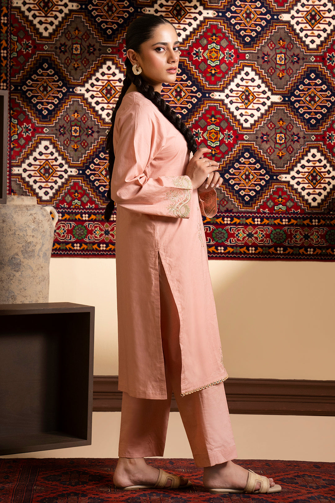 Embroidered Kurta Trouser - 3214