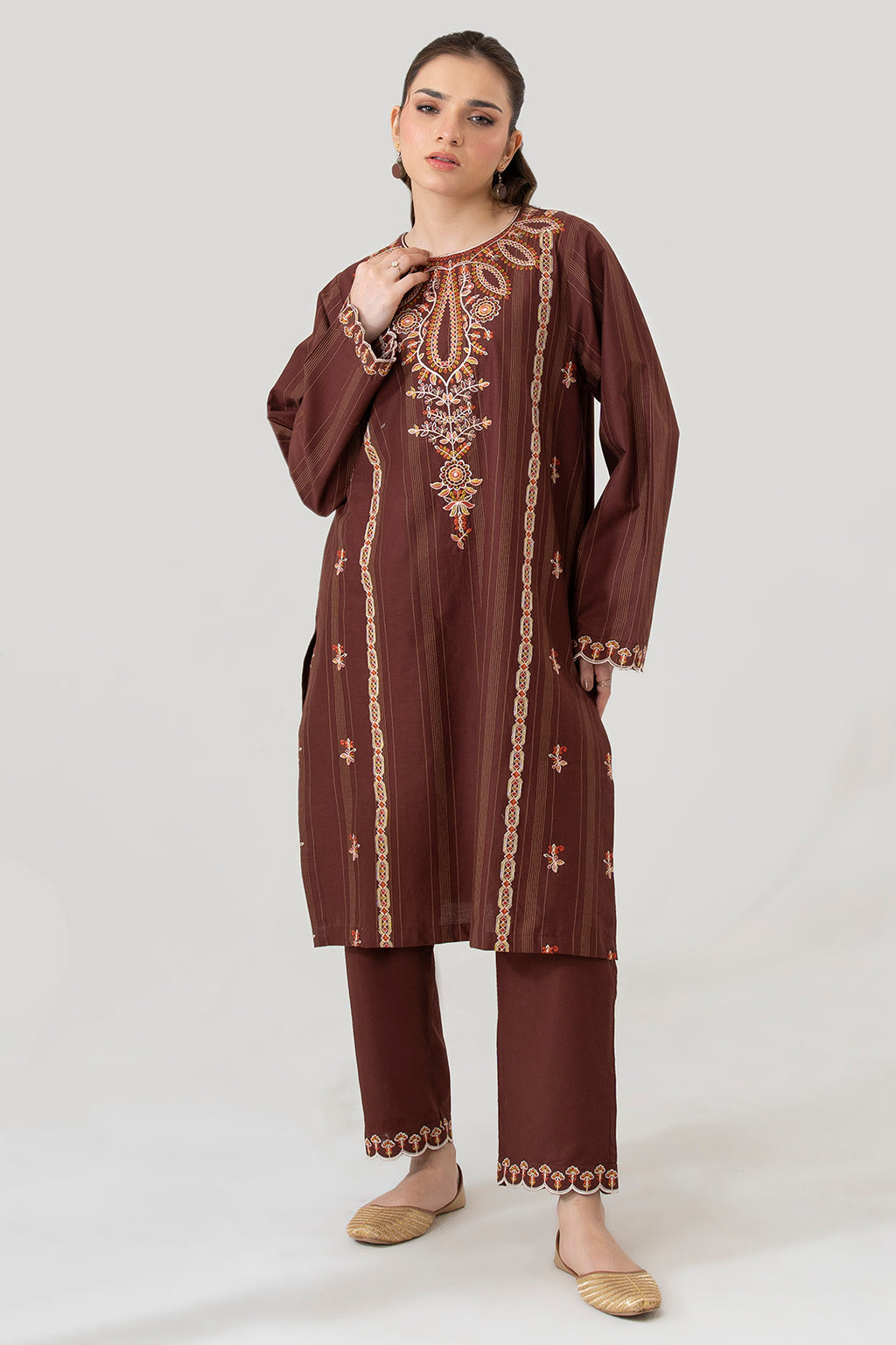 Embroidered Kurta Trouser - 3215