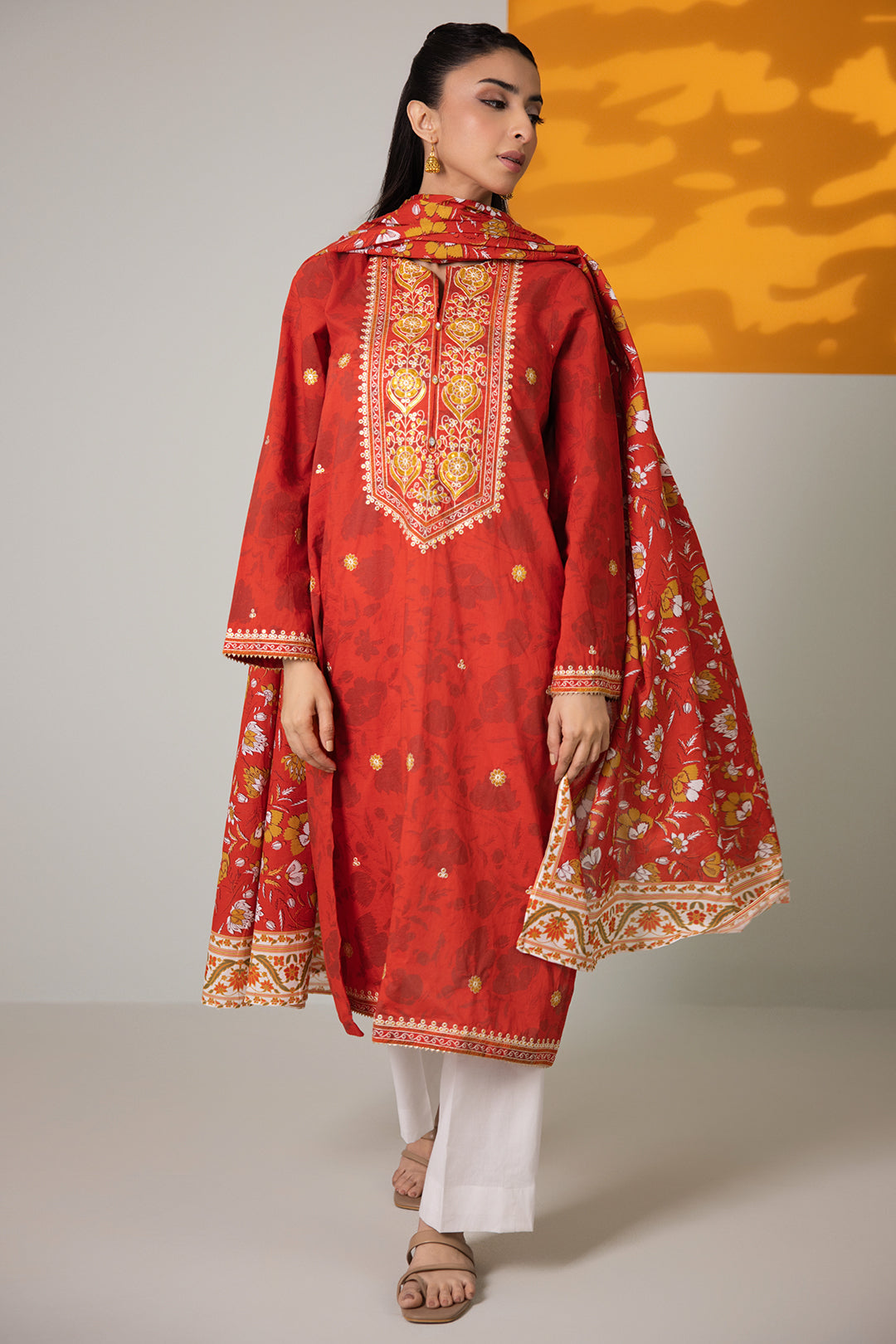 Embroidered Kurta Dupatta - 3241