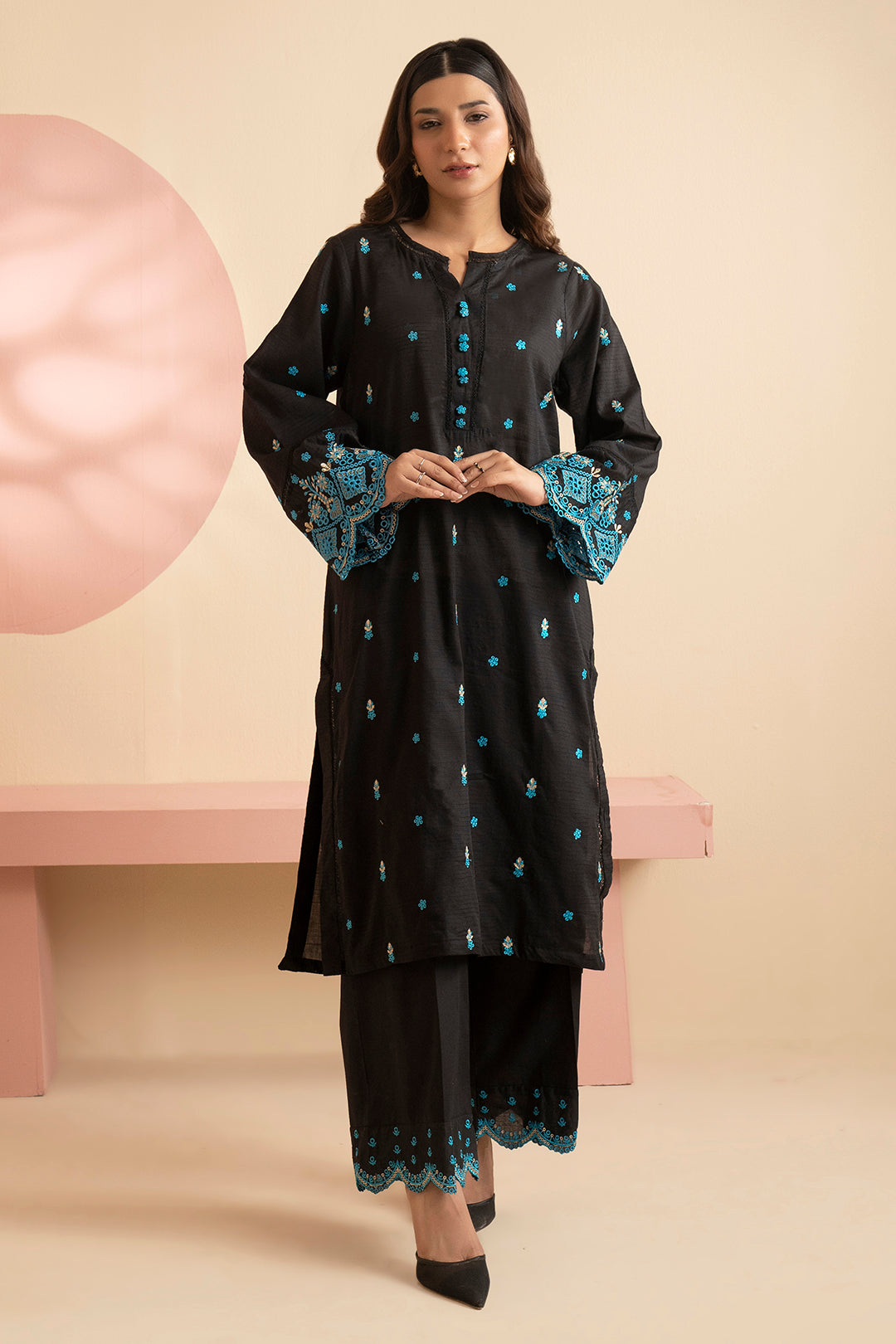 Embroidered Kurta Trouser - 3319