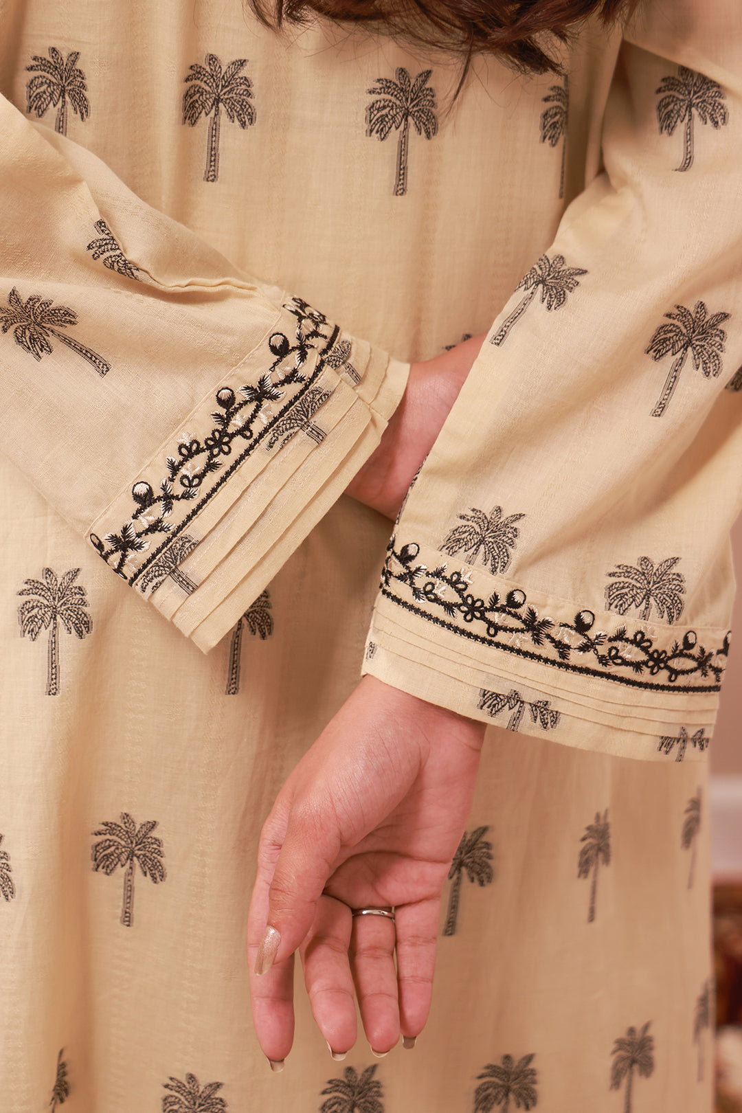 Blue Kurta Woven Jacquard  Trouser