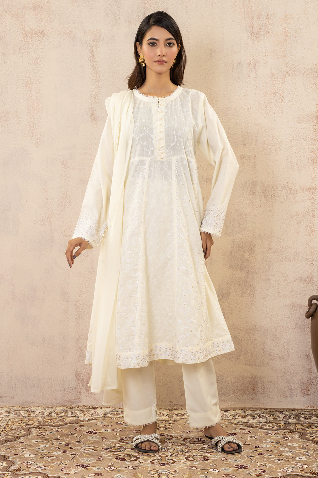 Embroidered Kurta Trouser - 3322