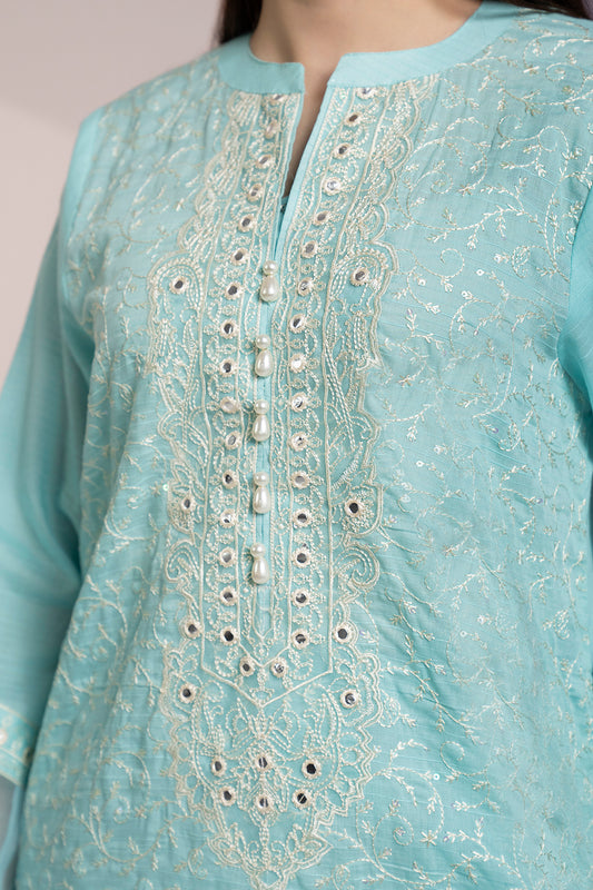 Embroidered Kurta Trouser - 3329