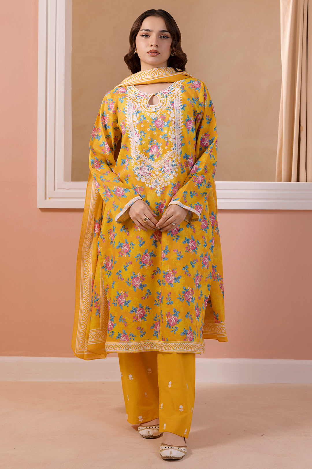 Embroidered Kurta Dupatta Trouser - 2807