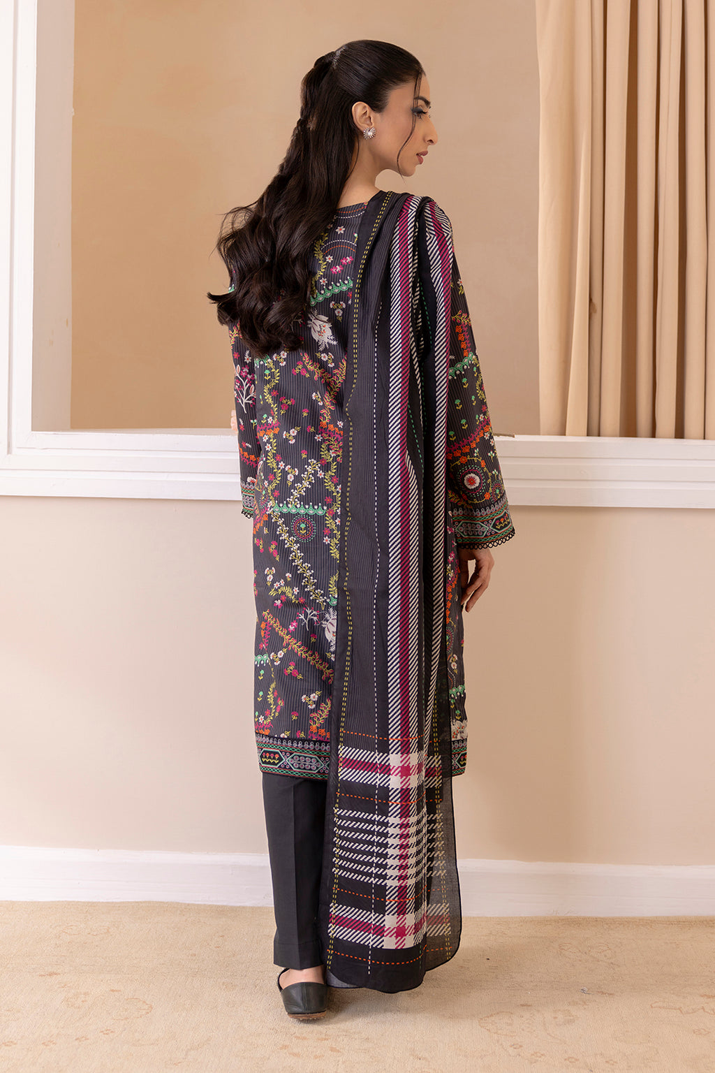 Embroidered Kurta Dupatta Trouser - 2834