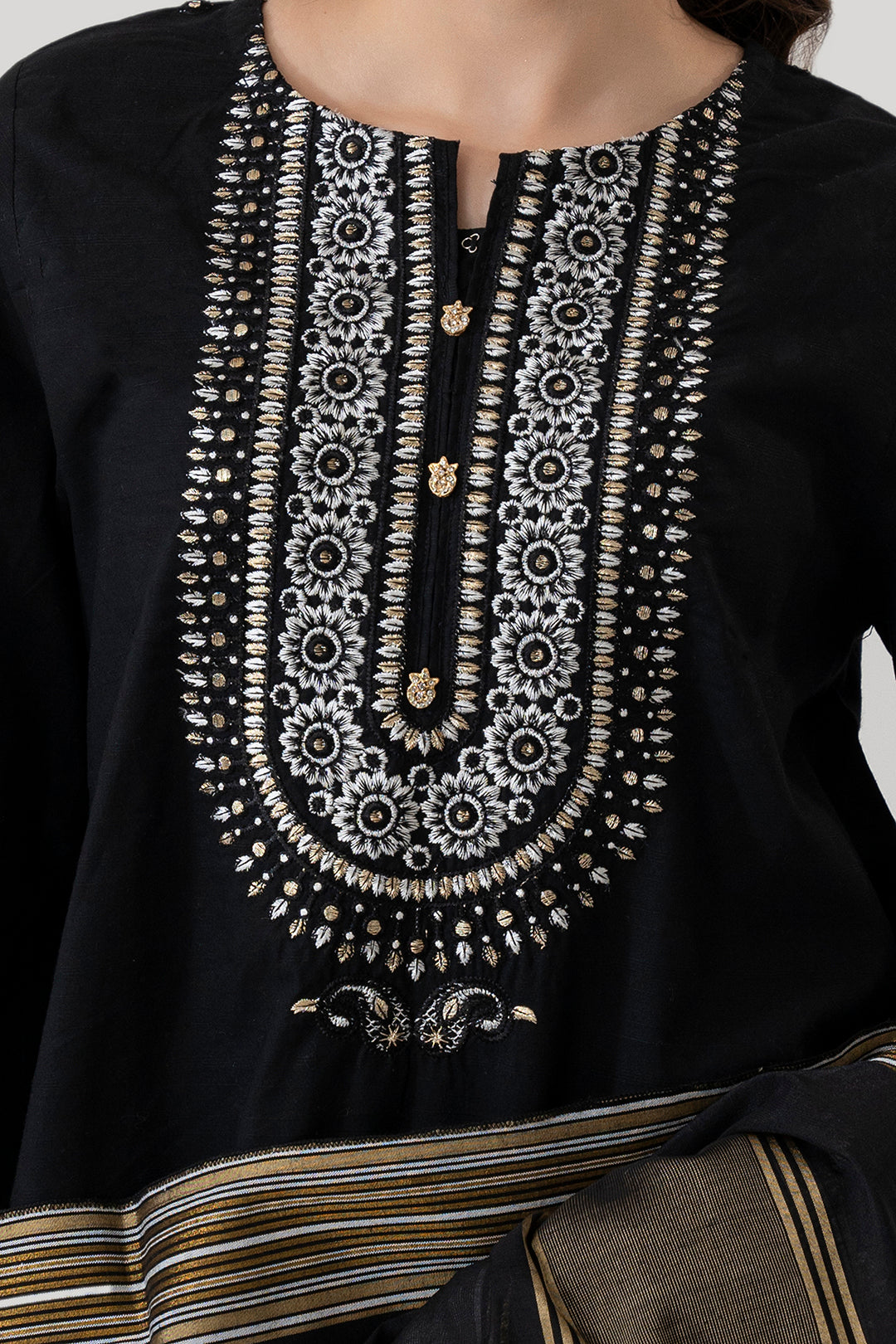 Embroidered Kurta Dupatta Trouser - 3229