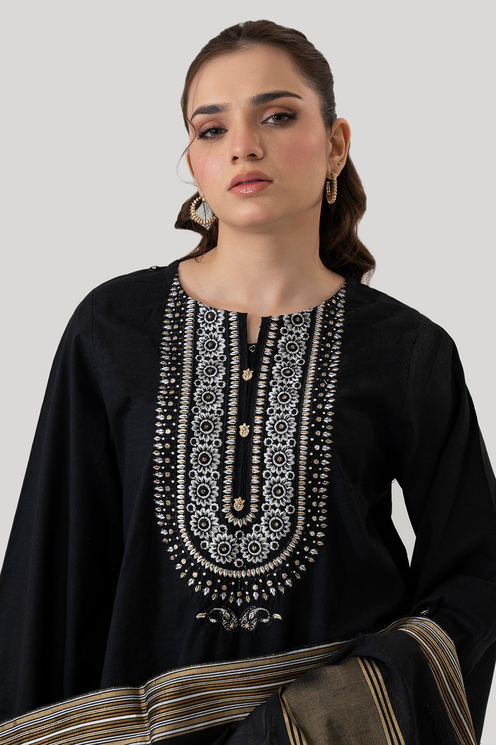 Embroidered Kurta Dupatta Trouser - 3229