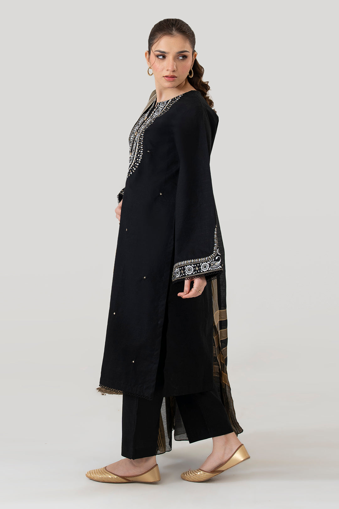 Embroidered Kurta Dupatta Trouser - 3229