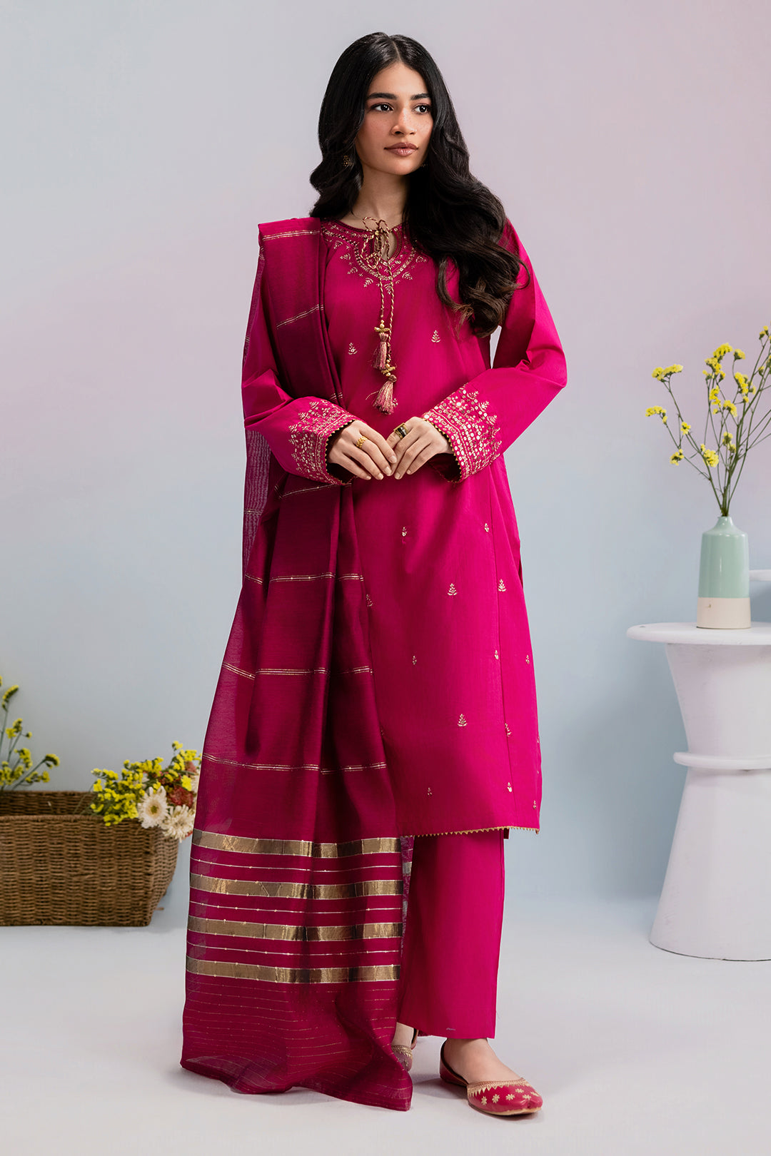 Embroidered Kurta Dupatta Trouser - 3230