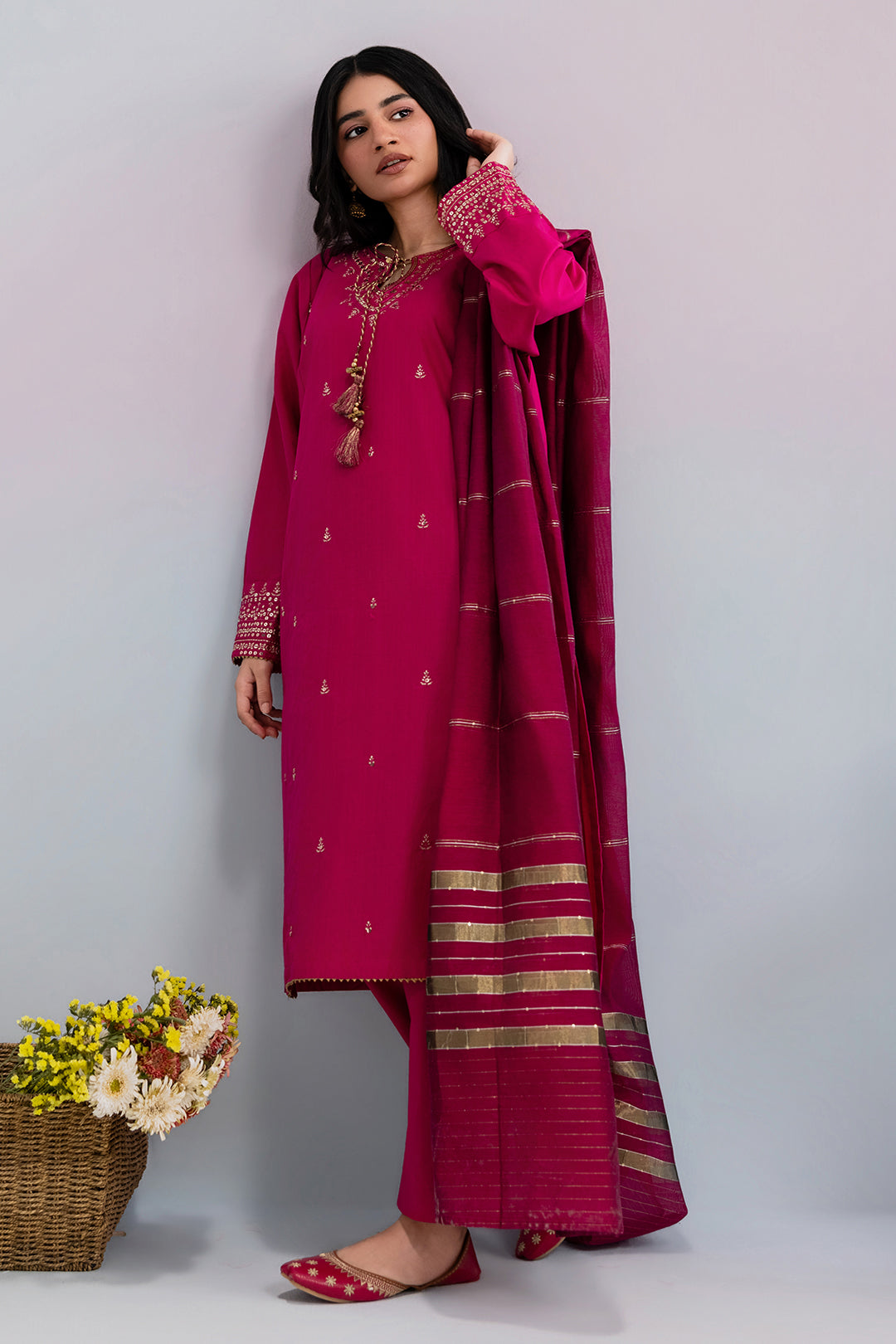 Embroidered Kurta Dupatta Trouser - 3230