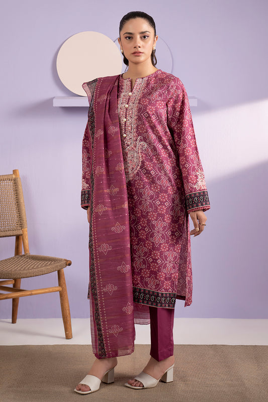 Embroidered Kurta Dupatta Trouser - 3286