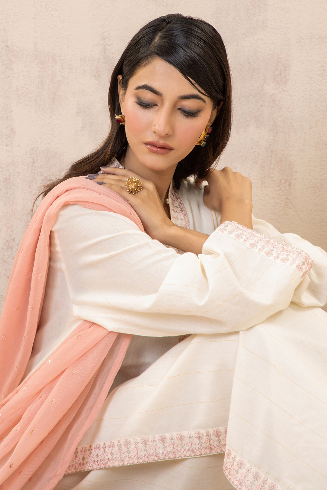 Embroidered Kurta Dupatta Trouser - 3333