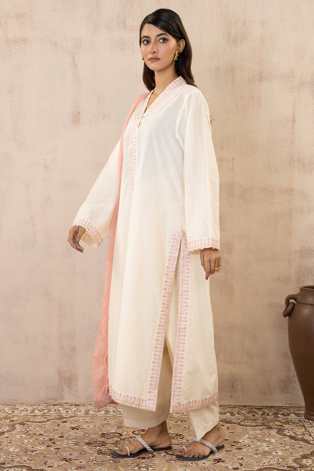 Embroidered Kurta Dupatta Trouser - 3333
