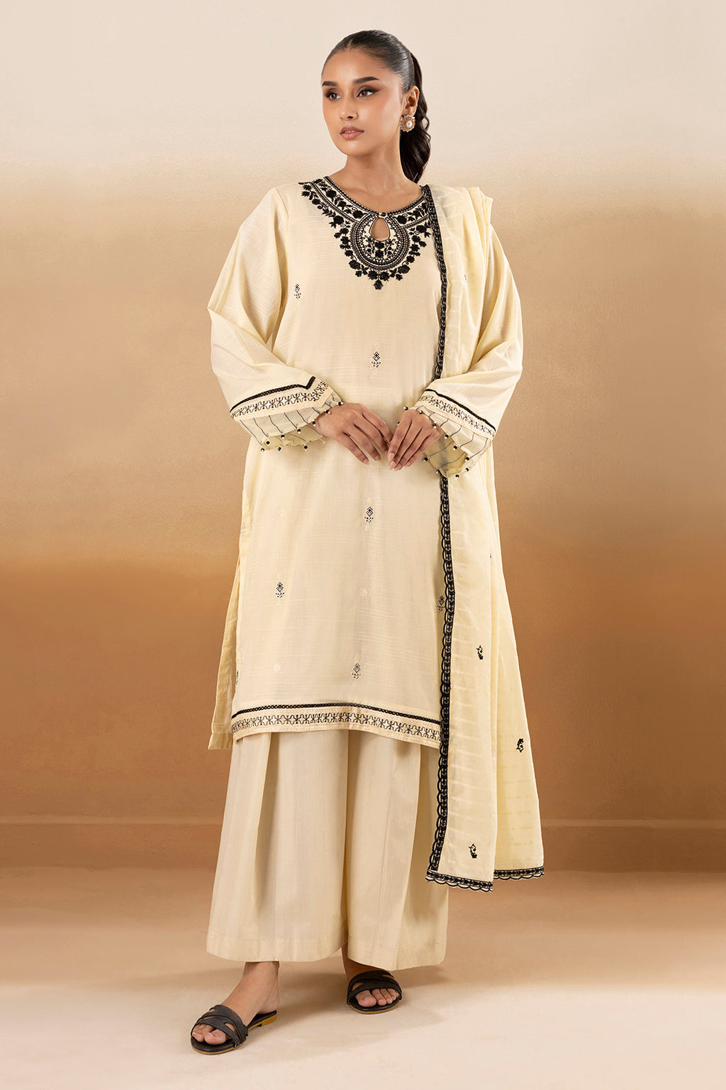 Embroidered Kurta Dupatta Trouser - 3334