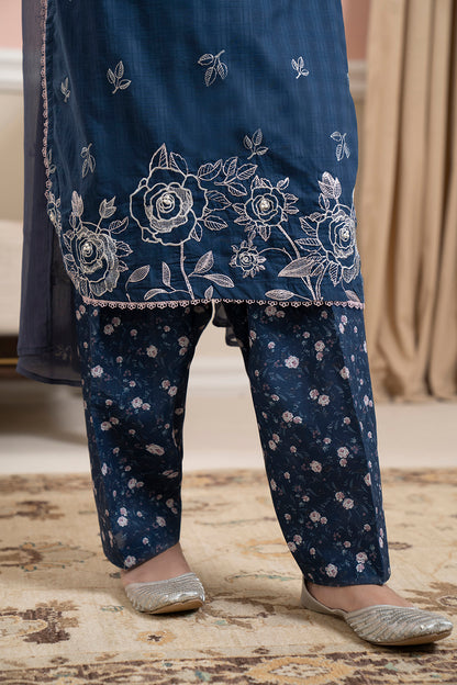 Embroidered Kurta Dupatta Trouser - 3335