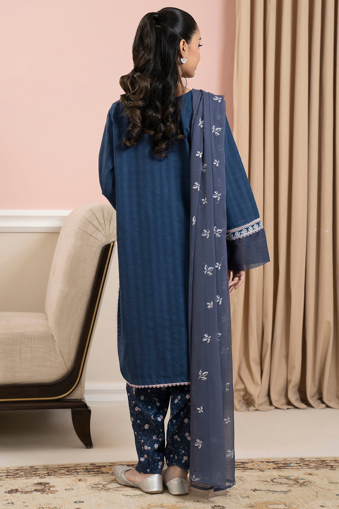 Embroidered Kurta Dupatta Trouser - 3335