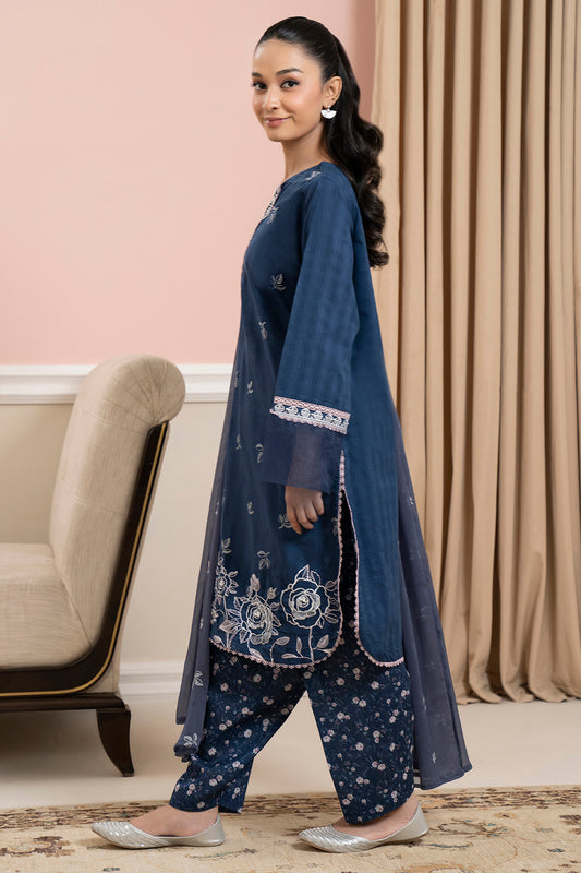 Embroidered Kurta Dupatta Trouser - 3335