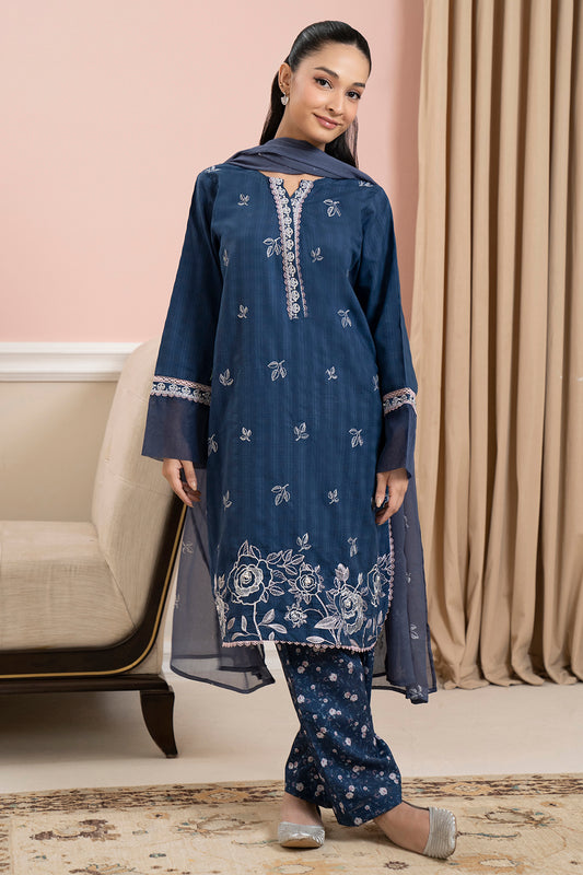 Embroidered Kurta Dupatta Trouser - 3335