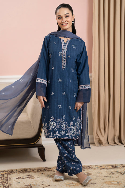 Embroidered Kurta Dupatta Trouser - 3335