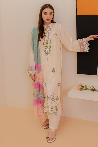 Embroidered Kurta Dupatta Trouser - 3336
