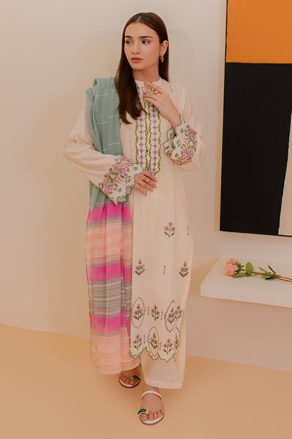 Embroidered Kurta Dupatta Trouser - 3336