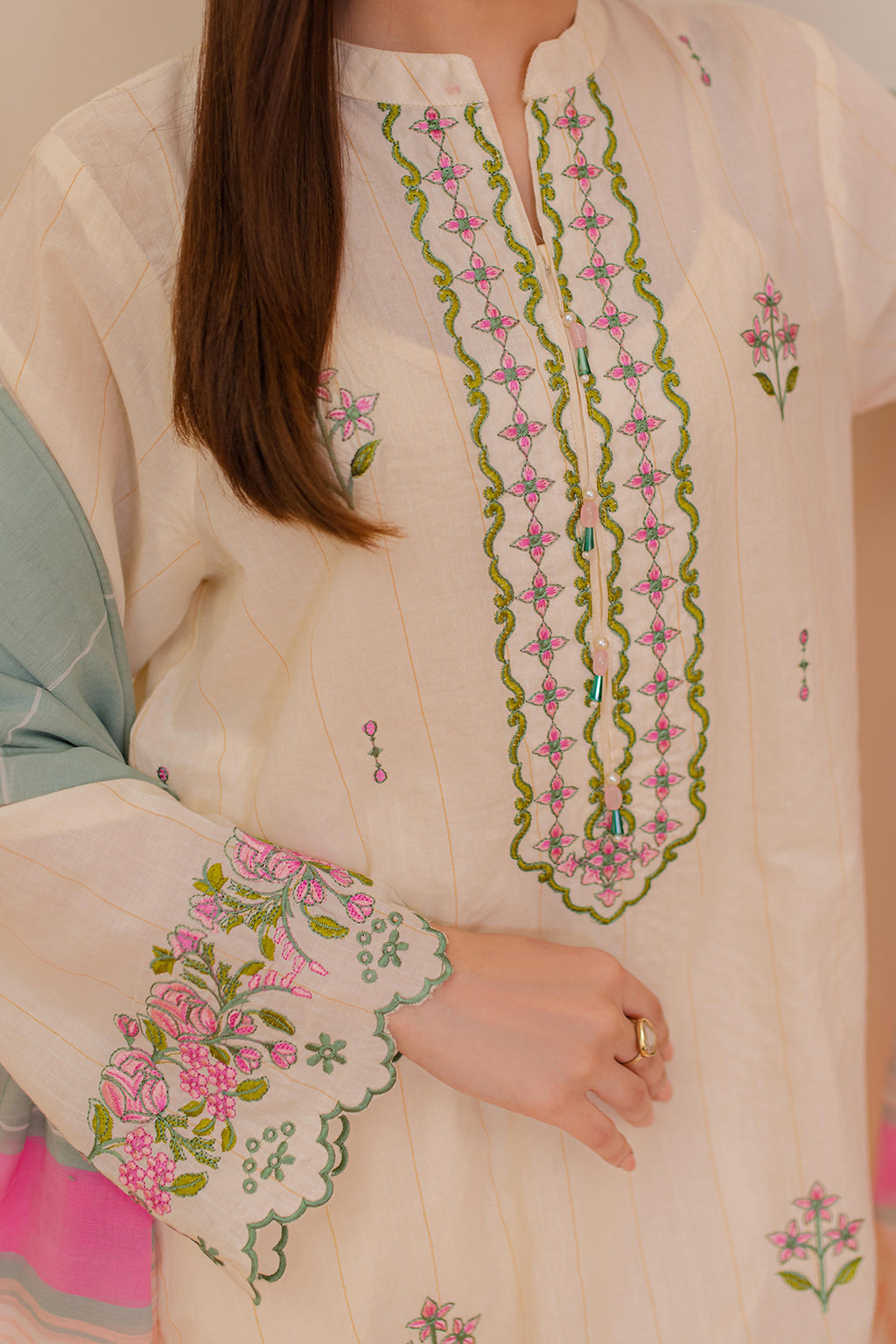 Embroidered Kurta Dupatta Trouser - 3336