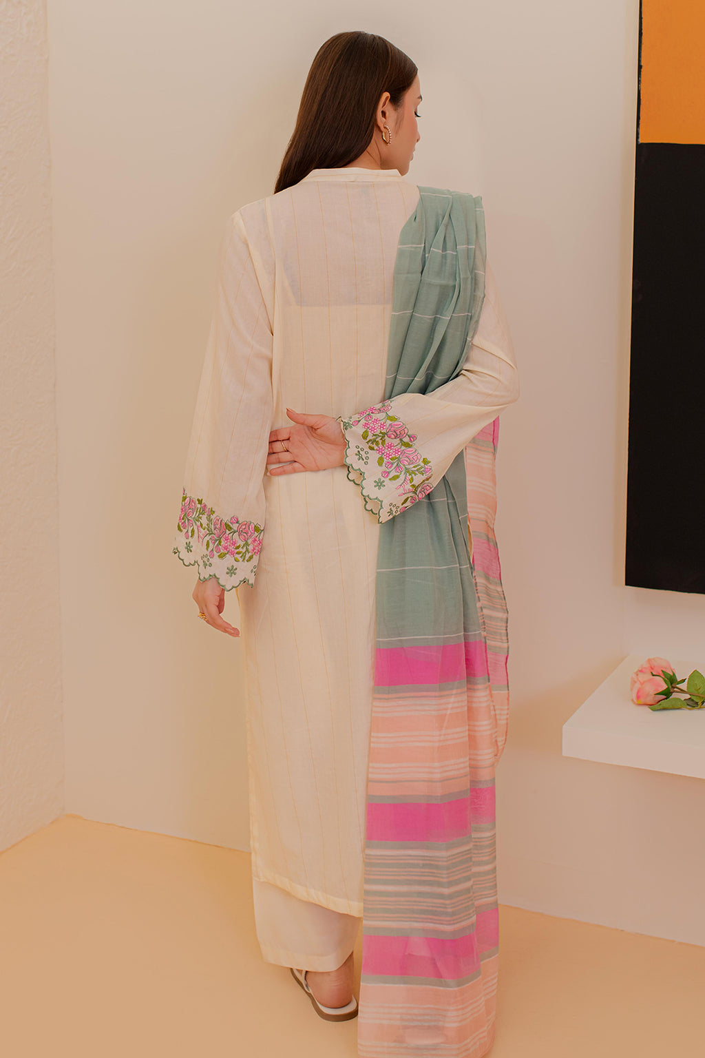 Embroidered Kurta Dupatta Trouser - 3336