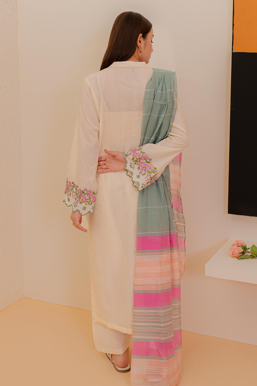Embroidered Kurta Dupatta Trouser - 3336