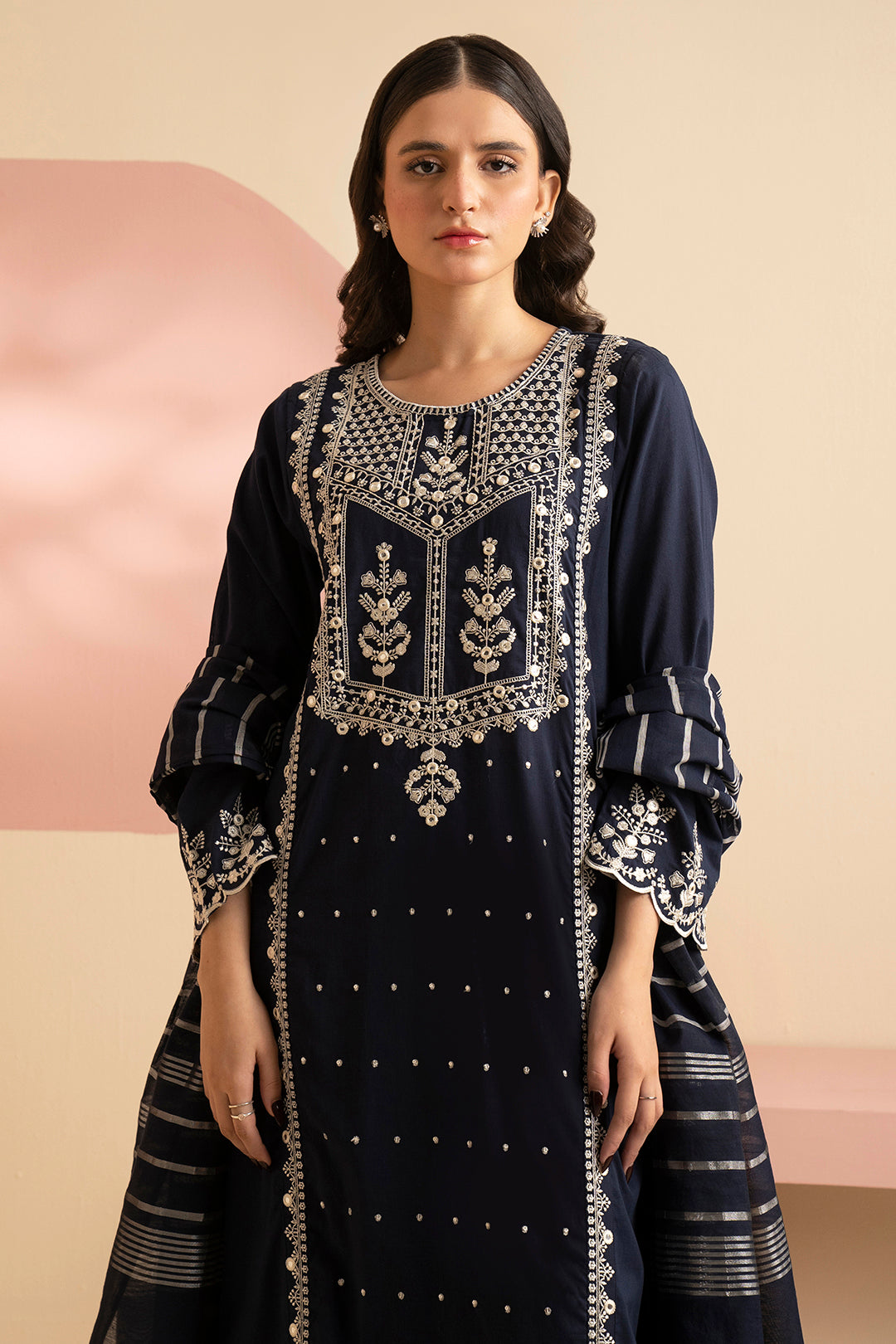 Embroidered Kurta Dupatta Trouser - 3337
