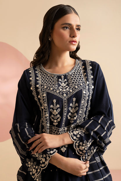 Embroidered Kurta Dupatta Trouser - 3337