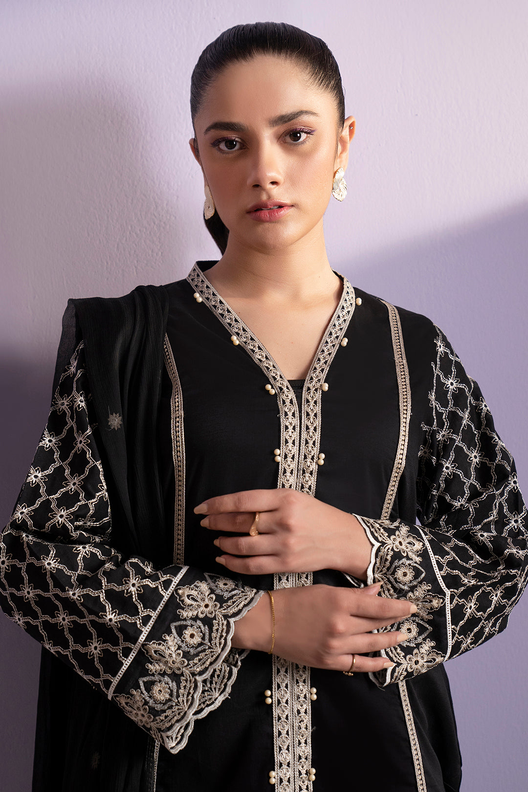 Embroidered Kurta Dupatta Trouser - 3339