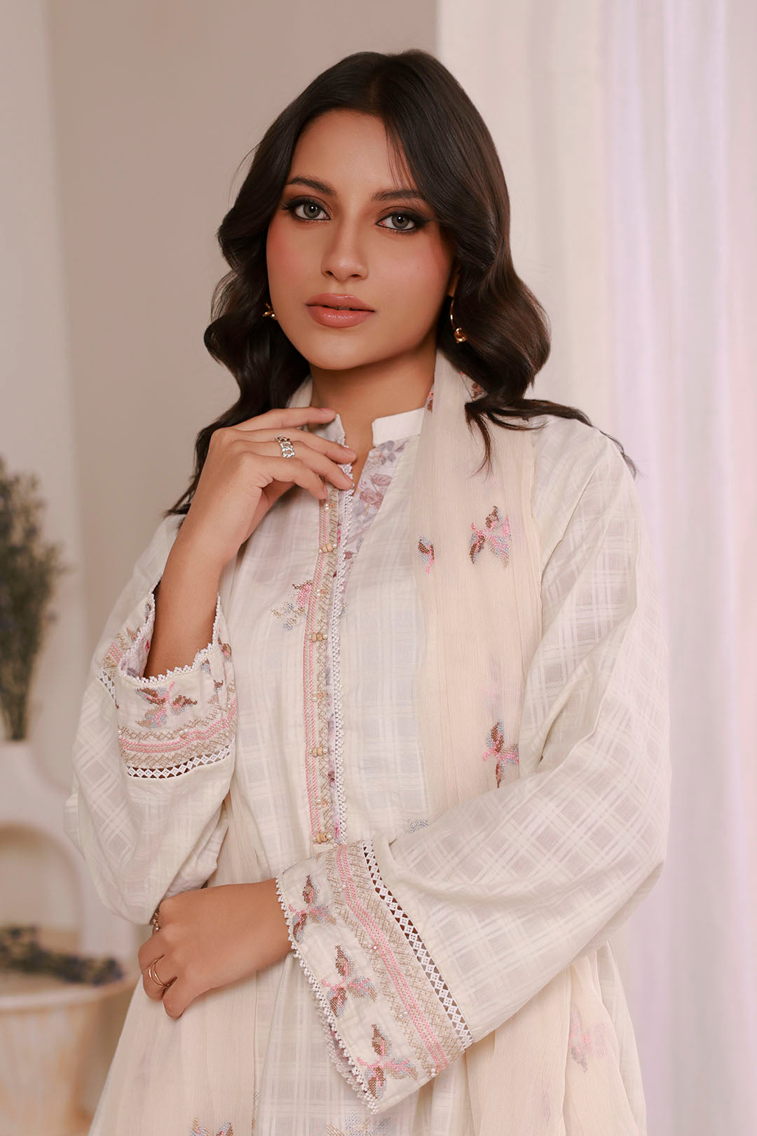 Embroidered Kurta Dupatta Trouser - 3340