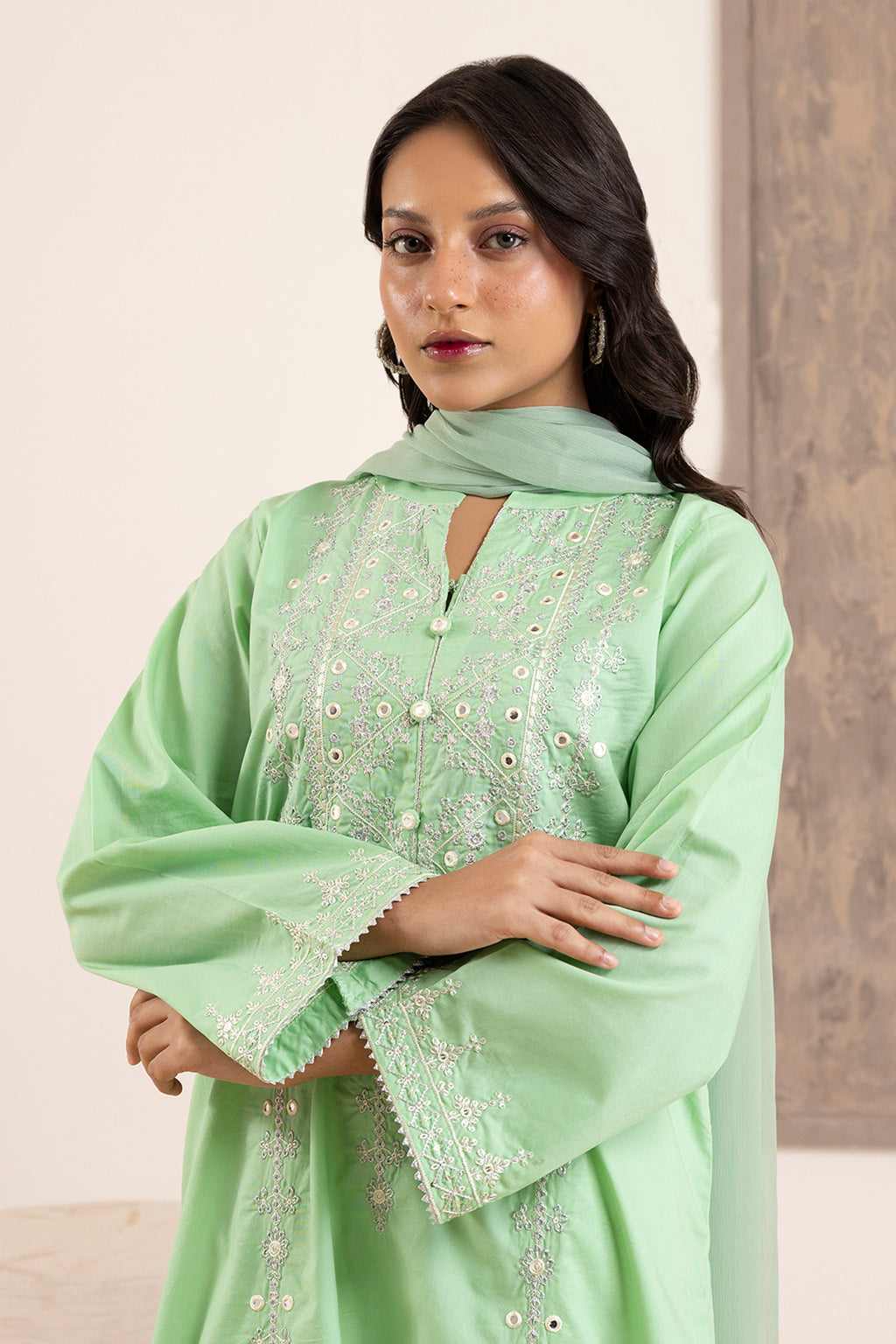 Embroidered Kurta Dupatta Trouser - 3341