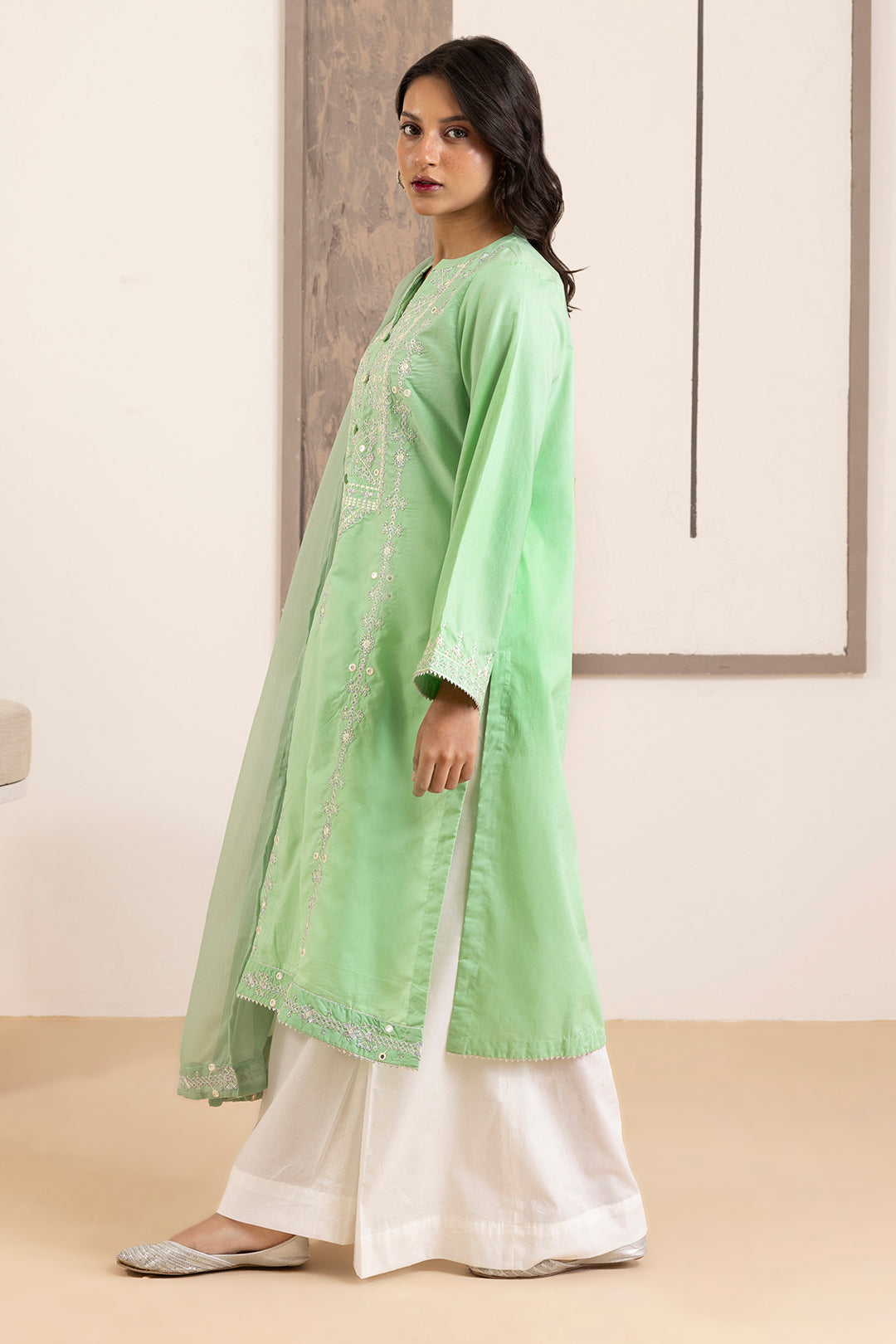 Embroidered Kurta Dupatta Trouser - 3341