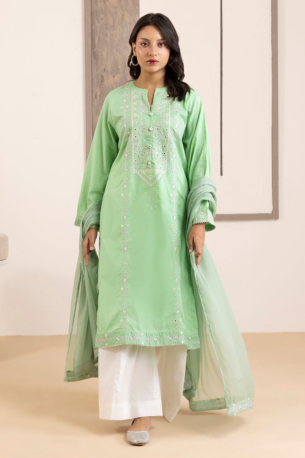 Embroidered Kurta Dupatta Trouser - 3341