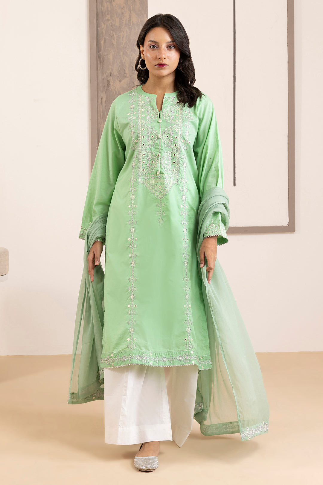 Embroidered Kurta Dupatta Trouser - 3341