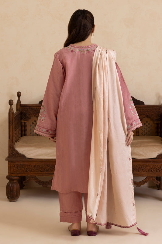 Embroidered Kurta Shawl Trouser - 3414
