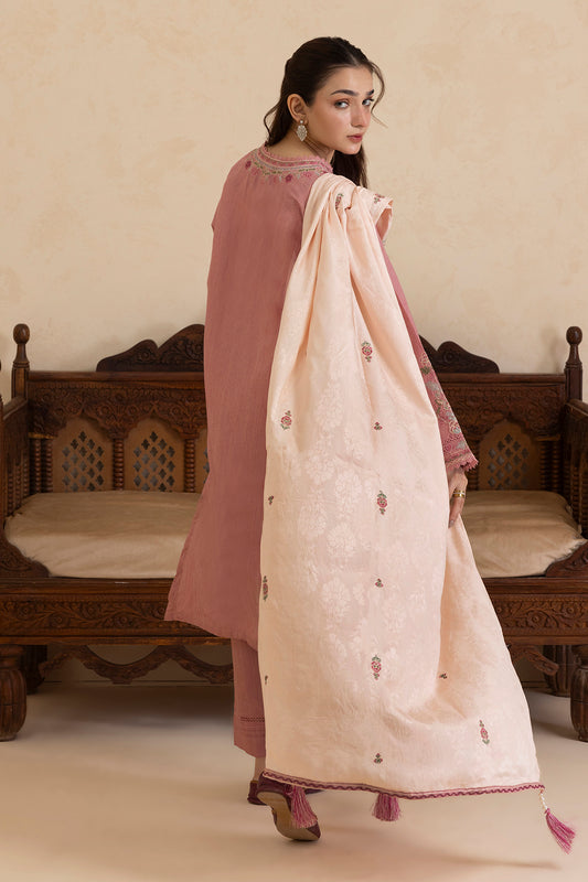 Embroidered Kurta Shawl Trouser - 3414