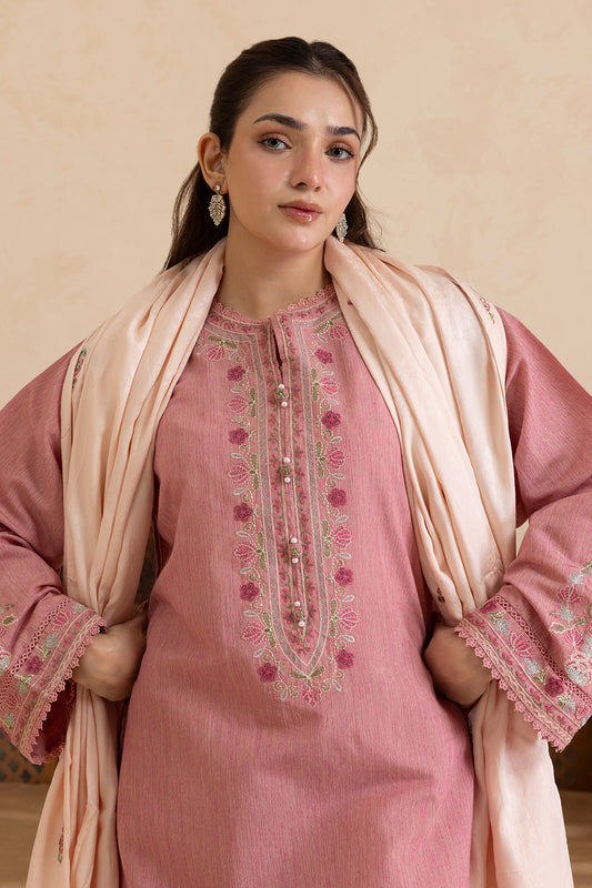 Embroidered Kurta Shawl Trouser - 3414