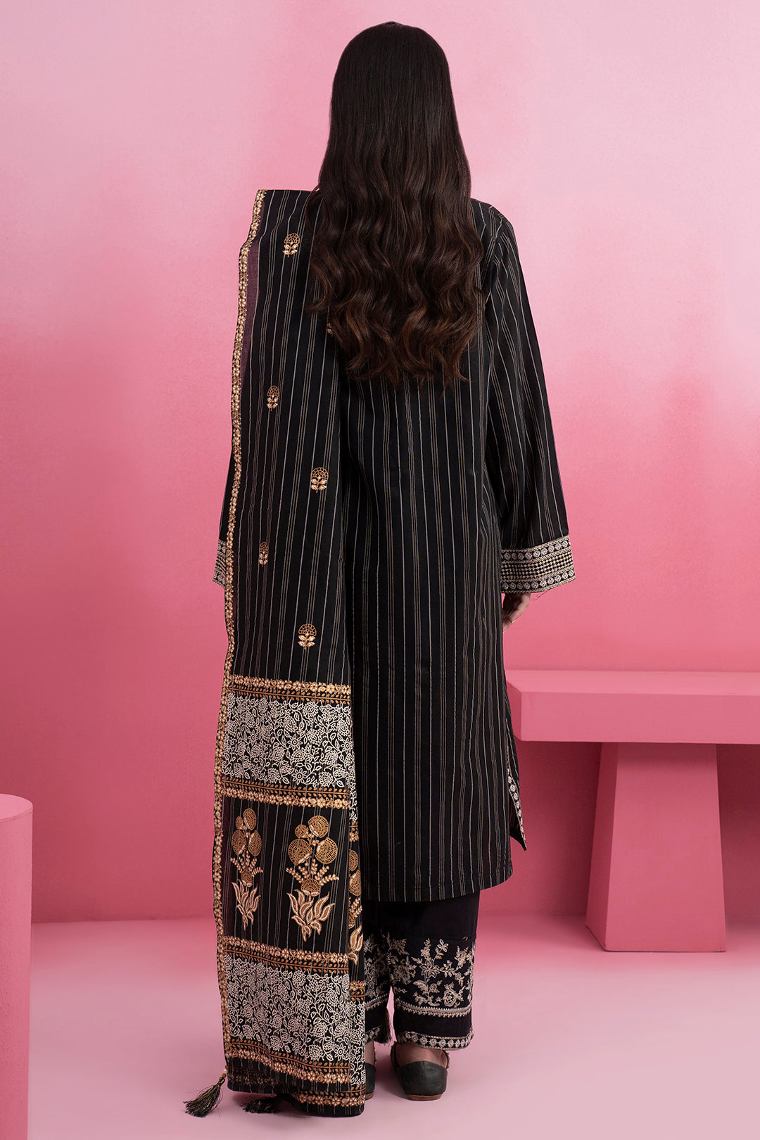 Embroidered Kurta Dupatta Trouser - 3415