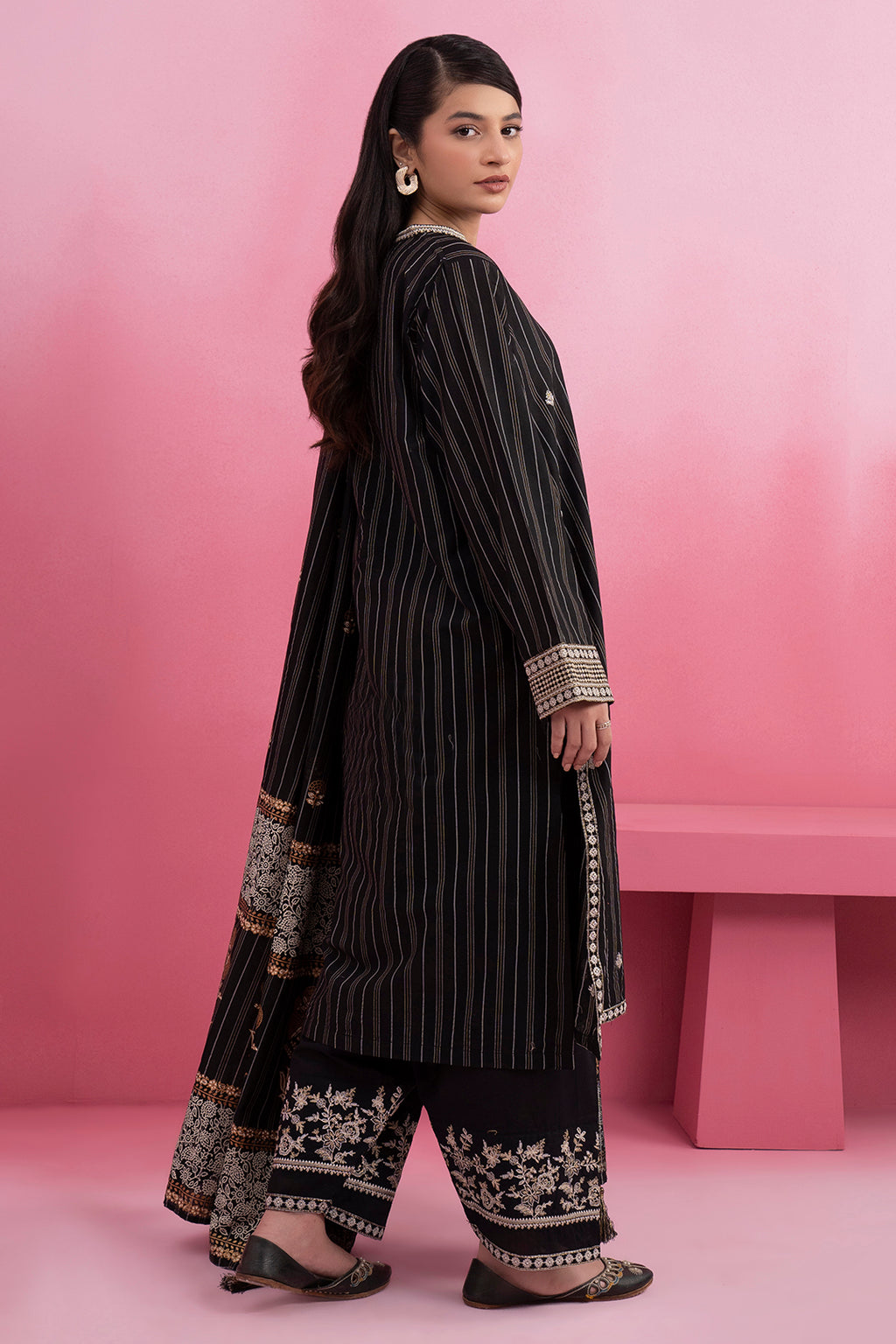 Embroidered Kurta Dupatta Trouser - 3415