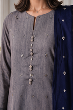 Embroidered Kurta Shawl Trouser - 3416
