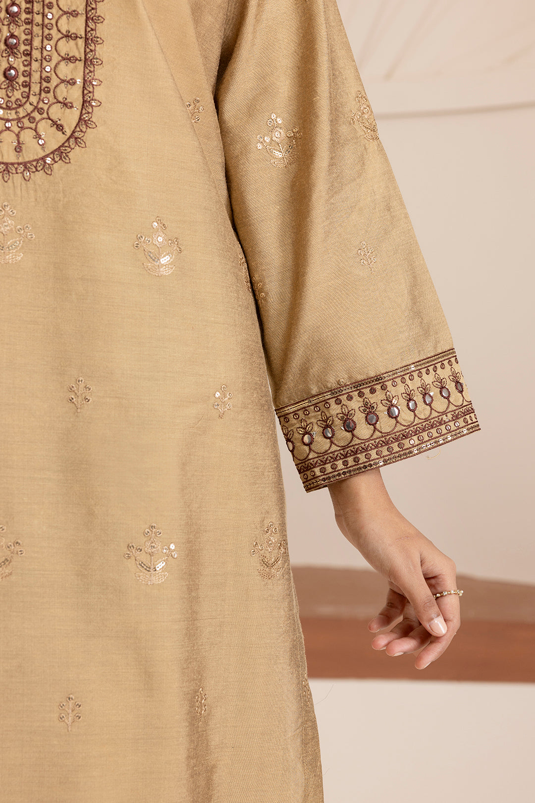 Embroidered Kurta Shawl Trouser - 3419