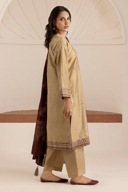 Embroidered Kurta Shawl Trouser - 3419