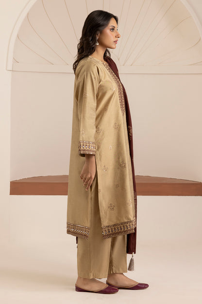 Embroidered Kurta Shawl Trouser - 3419