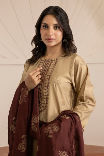 Embroidered Kurta Shawl Trouser - 3419