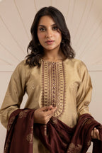Embroidered Kurta Shawl Trouser - 3419